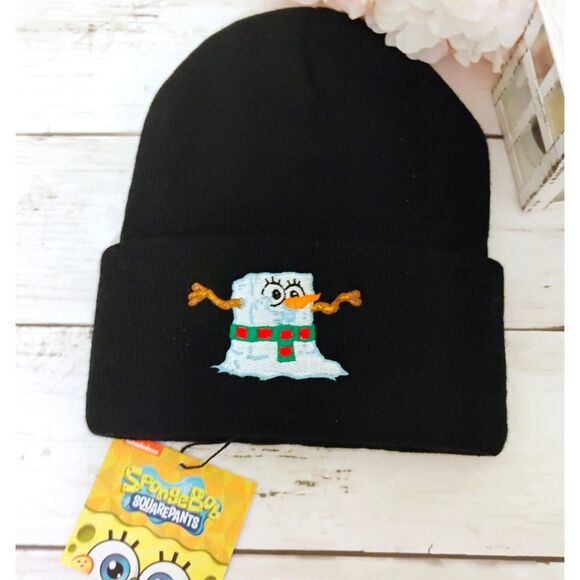 New Spongebob Squarepants Snowman Ski Cap/Beanie Embroidered Nickelodeon - Picture 1 of 3